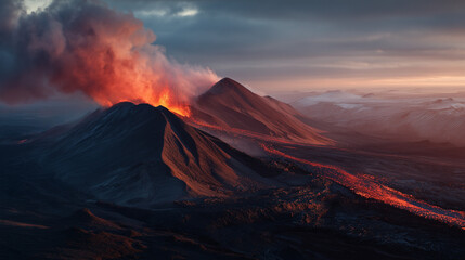 sunset in the mountains