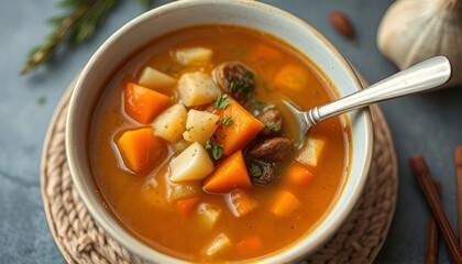 Prepare warm comforting soups or stews using seasonal ingredient