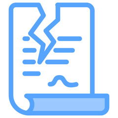 End Of Contract Blue Icon