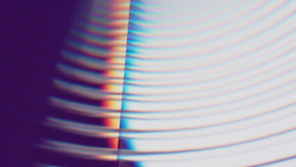 Colorful abstract texture with curved chromatic lines and soft grain. Digital light distortion art with a retro-futuristic mood and gradient spectrum.