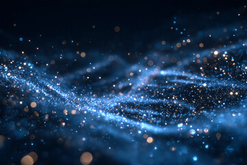 Obraz premium Abstract glitter dust sparkles on dark background. Concept: magic, elegance, sparkle. For marketing, web design.