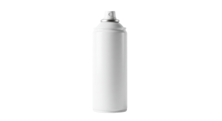 Tall White Blank Aerosol Spray Can Mockup with Silver Nozzle Isolated Product Shot