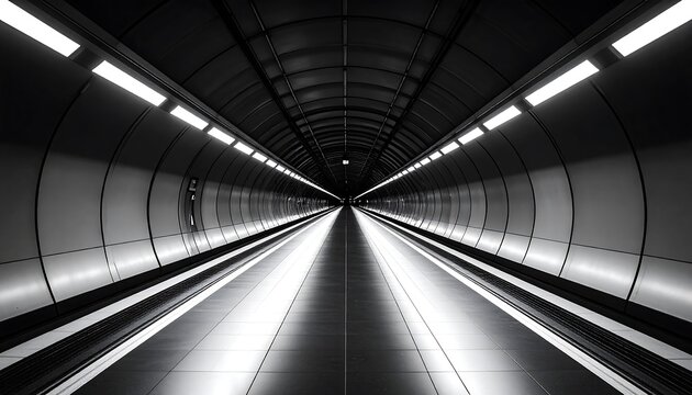 Urban tunnel interior, perspective - Powered by Adobe