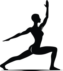 Fototapeta premium Warrior Pose Practiced by a Fit Woman