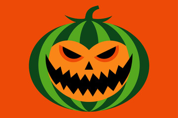 Watermelon Carved Pumpkin Style for Halloween