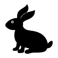 Obraz premium Rabbit Silhouette Vector Illustration