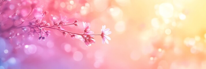 Obraz premium Delicate Pastel Watercolor Floral Artwork with Dreamy Blossoms, Soft Blurs, and Light Effects