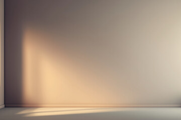 Beige to Grey Gradient Background with Horizon Shadow. Minimal High-End Editorial Mockup Backdrop