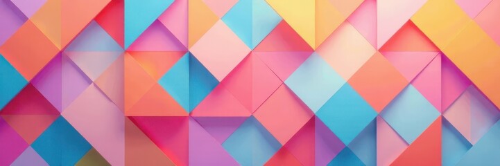 Fototapeta premium Interwoven pastel squares and curved lines form a complex yet balanced pattern , minimal, visual, decor
