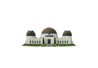 The griffith observatory stands as a prominent landmark in los angeles, california isolated on transparent background