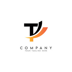 Modern T Letter Logo with Swoosh Symbol Minimal Vector Design.