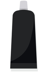 Generic Black Squeeze Tube Packaging Isolated. Blank Cosmetic or Paste Container Mockup