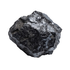 Obraz premium Isolated Piece of Coal on a Dark Background Highlighting Natural Texture and Detail in Close-Up View