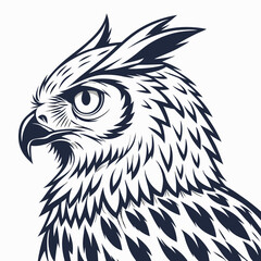 Obraz premium Detailed illustration of an owls head in profile