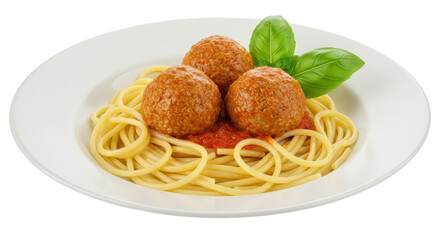 Isolated Spaghetti with Meatballs