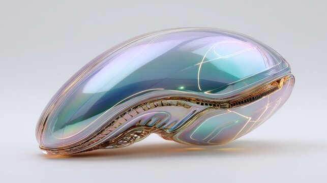 Shiny iridescent, futuristic pod