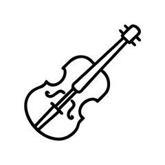 Obraz premium Violin outline illustration in minimalist design representing music 
