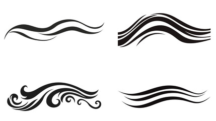 Fototapeta premium Elegant bold monochrome vector scroll divider with vintage ornamental curves, symmetrical flourish line art, and minimalistic black and white baroque elements for classic frame borders and decorative 