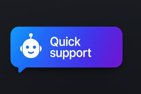 A digital illustration of a chat bubble interface, portraying an immediate support service in a vibrant design. customer support service