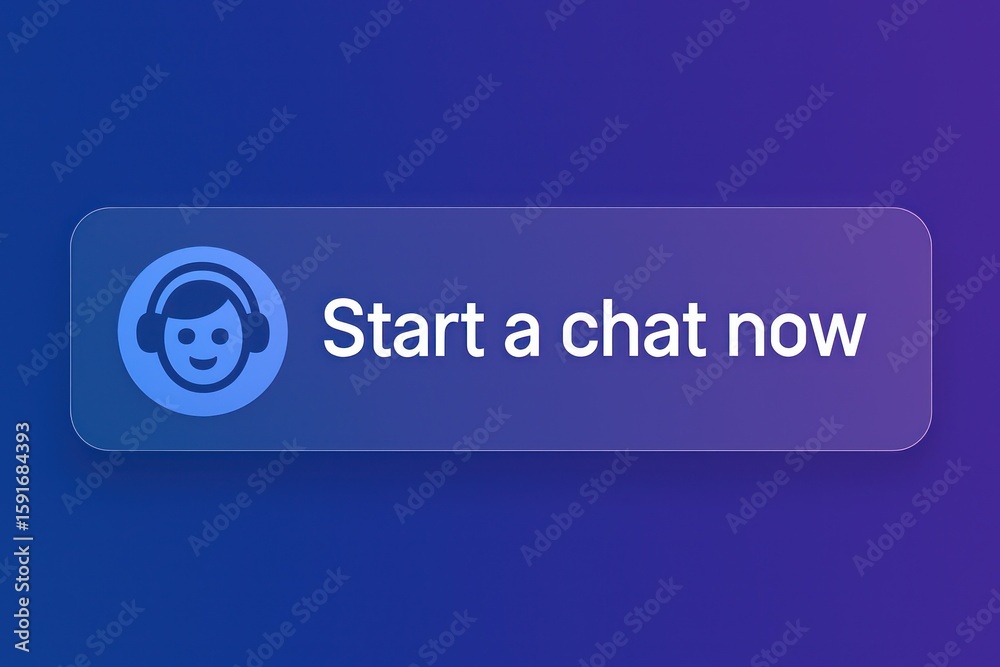 Poster a sleek, inviting button beckons users to engage in live chat, creating a dynamic interface with a m