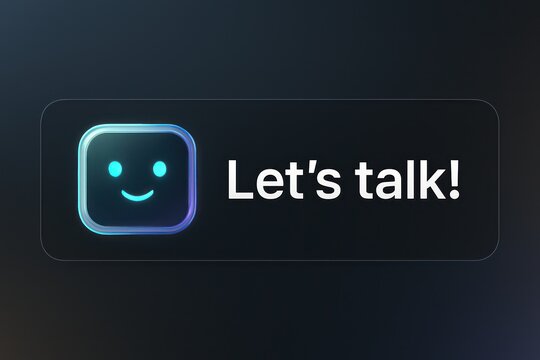 A digital interface displaying a friendly invitation to communicate, the text Let's talk! conveys a welcoming sentiment, inviting the viewer into a virtual conversation or interaction.
