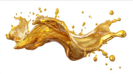 Fototapeta premium Gold liquid splash, dynamic wave
