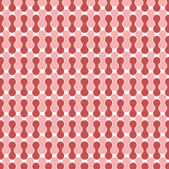 repeating pattern featuring a series of interconnected, rounded shapes in varying shades of red and pink.