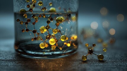 Molecular Structure in Glass Beaker