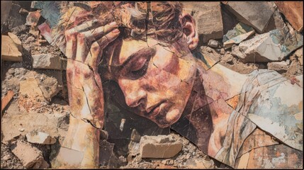 "Mosaic of Emotion in Decay"