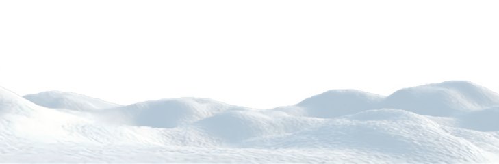 Png Frozen Snowdrifts and Powder Texture on Transparent Background. Realistic Winter Snowfall with Soft Snowy Banks