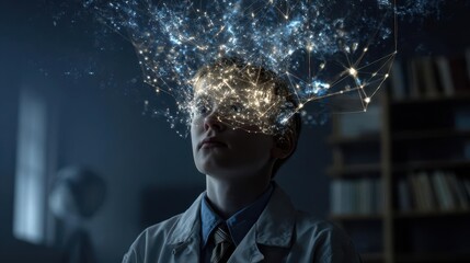 Child's Imagination Interconnected with Digital Network