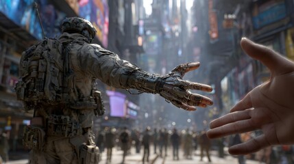 Futuristic Encounter in a Cyberpunk World