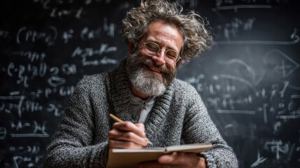 Joyful Scientist Writing Notes