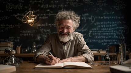 Joyful Scientist in a Classroom Setting