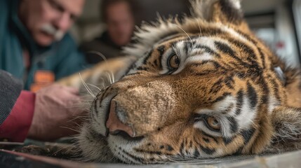Tranquil Tiger Under Veterinary Care