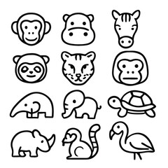 Animal Line Icons. Editable Stroke.