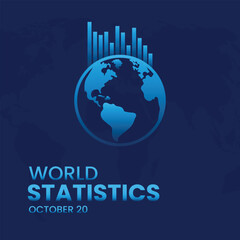 World Statistics Day 20 October business graph. Vector