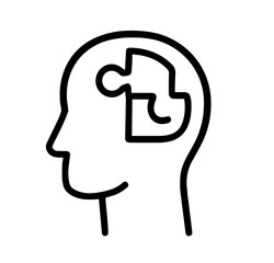 Disability and Accessible Living icons with puzzle piece in brain design  