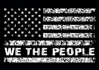 We the People 1776 Vintage Distressed American Flag Design
