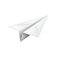 White Paper Airplane Flying on Transparent Background