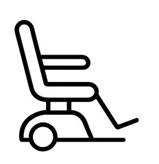 Accessible living chair icon in minimalist style, black outline  