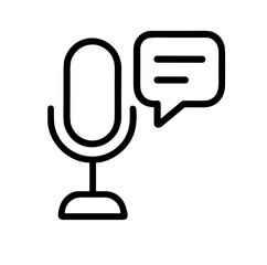 Microphone icon with speech bubble for disability and accessible living  
