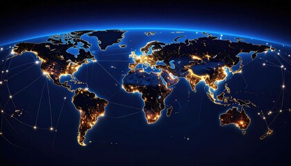 Global map of night lights and interconnectedness