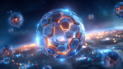 Futuristic Geometric Sphere in Space