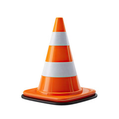 Isolated Orange Traffic Cone On White Background