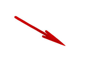 Red arrow isolated on white background