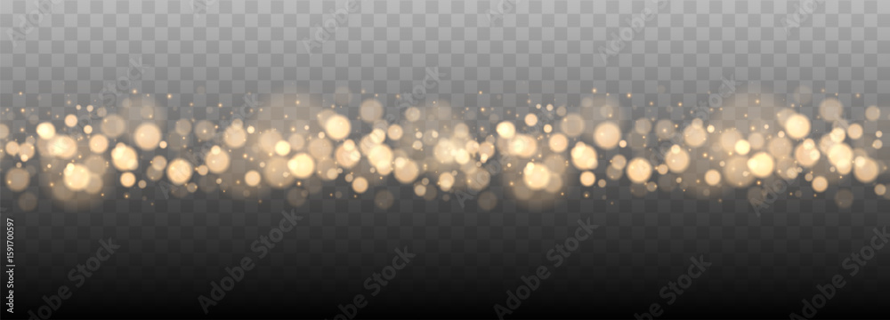 Canvas Prints gold bokeh lights isolated. vector background with gold sparkles