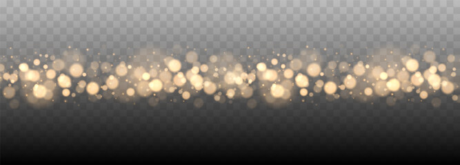 Gold bokeh lights isolated. Vector background with gold sparkles  © ket4up