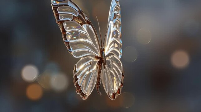 Glass Butterfly with Sparkling Wings