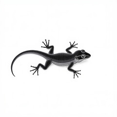 Obraz premium Black lizard illustration on a white background 
